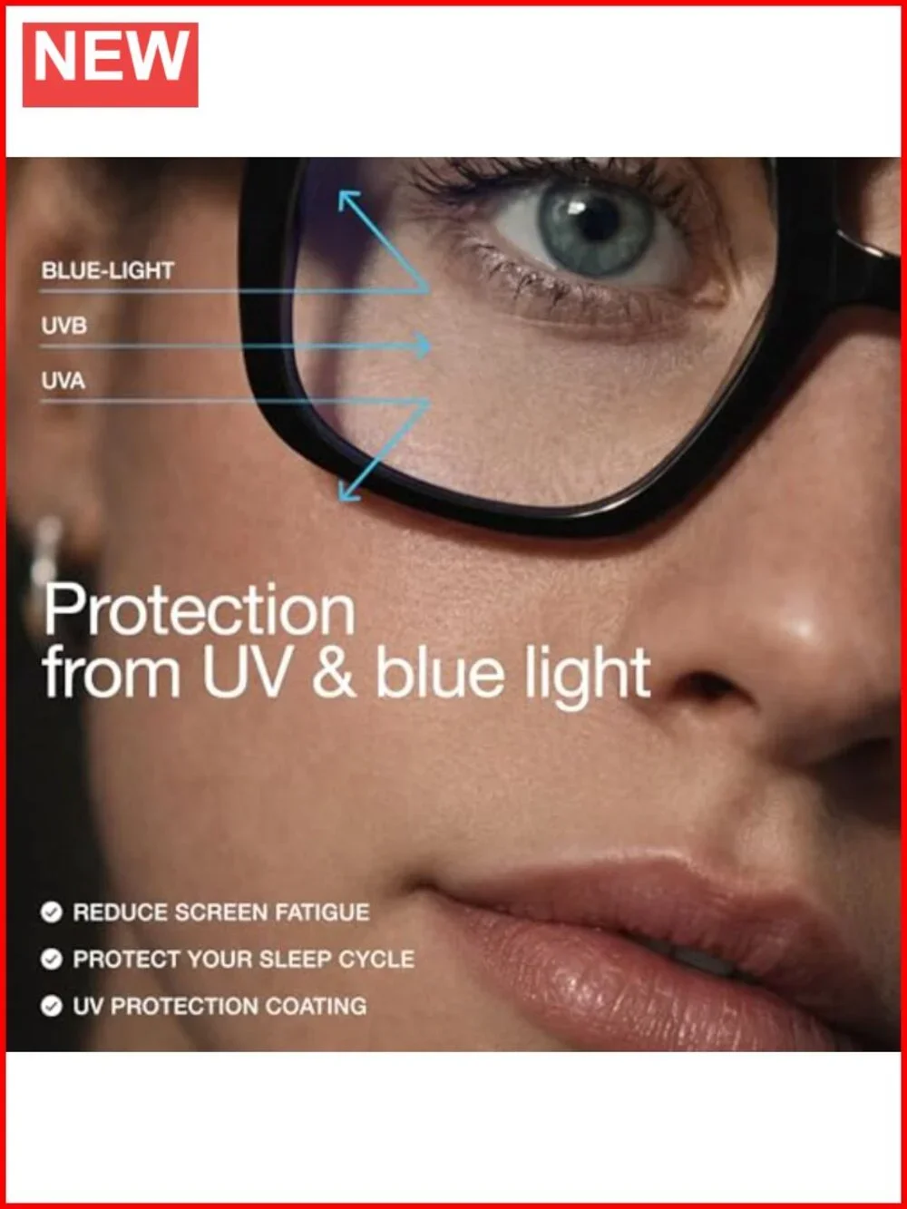 Oversized Retro Blue Light Glasses TR90 Anti-Glare Computer Eyewear